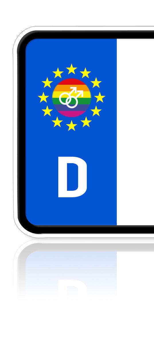 Ritter Mediendesign Aufkleber 2 Stück Rainbow LGBT Flag Sticker Fahne Regenbogen Plakette Nummernschild Waschstrassenfest von Ritter Mediendesign