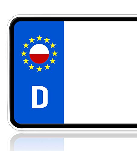 Ritter Mediendesign Aufkleber Polen Fahne Flagge 2 Stück Sticker Plakette Nummernschild Waschstrassenfest von Ritter Mediendesign