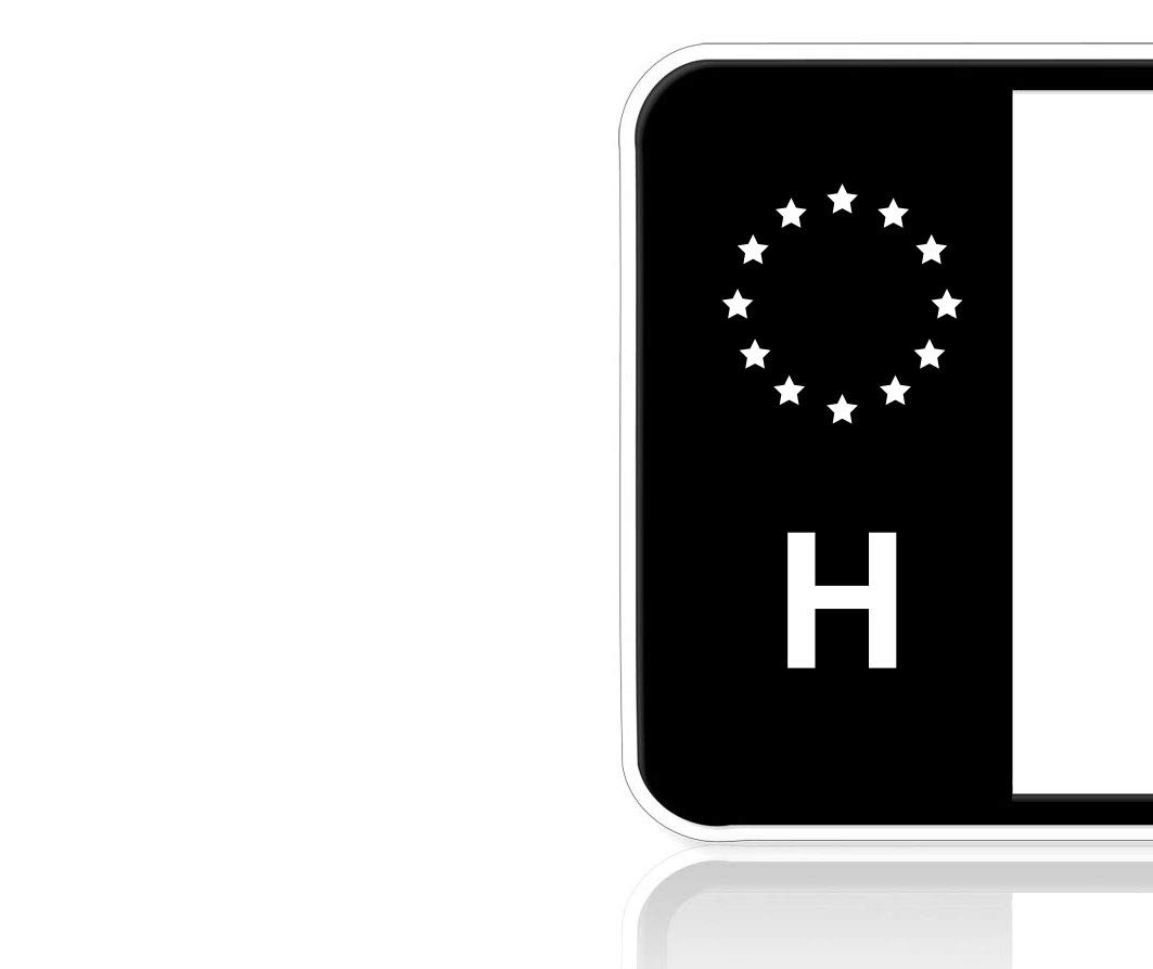 Ritter Mediendesign Nummernschild Kennzeichen Aufkleber Ungarn EU-Feld in Schwarz 2 Stück Premium Sticker von Ritter Mediendesign