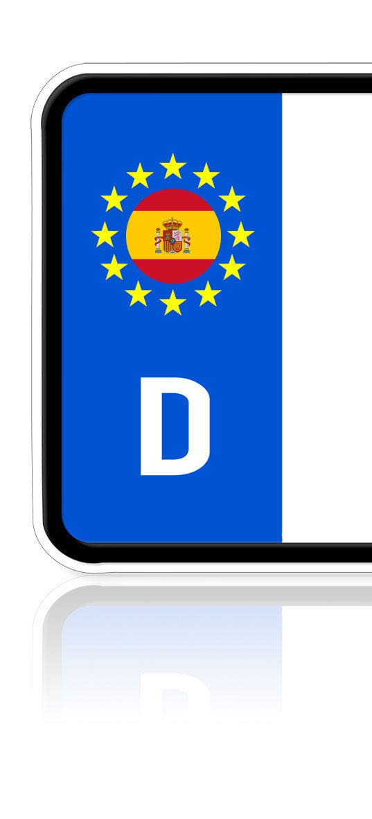 Ritter Mediendesign Spanien Aufkleber Set 2 Stück Sticker Plakette Nationalflagge EU Plakette Nummernschild Waschstrassenfest UV-Beständig von Ritter Mediendesign