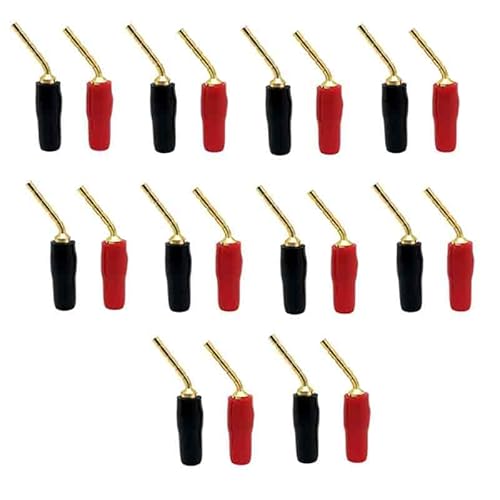 10 pairs Screw Type Bend Pin Banana Pin Plugs 2mm Screw Plug Tip Plug Connector Black and Red Soft Silicone Housing von Rivermidfish DE
