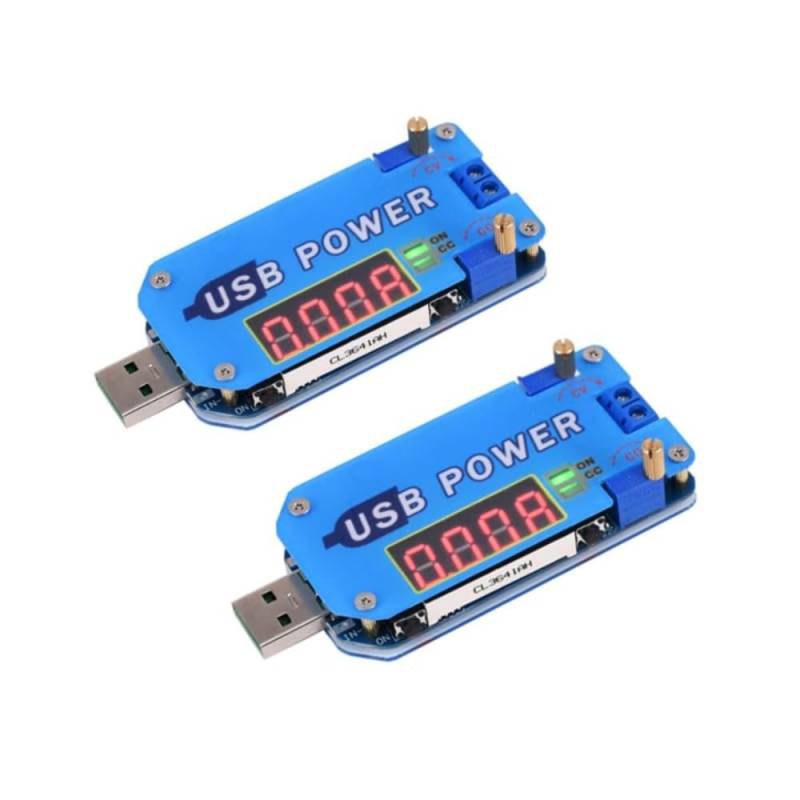 2PCS DP2 15W USB Boost Up Buck Down Voltage Converter DC-DC 5V to 3.3V 9V 12V 24V 30V Buck-Boost USB Power Supply Module with Shell von Rivermidfish DE