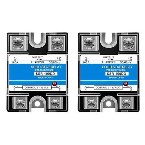 2Pcs SSR-100DD Solid State Relay DC 3–32V Input DC 5–220V Output 100A Single Phase 2Pcs SSR-100DD Solid State Relay DC 3–32V Input DC 5–220V Output 100A Single Phase von Rivermidfish DE