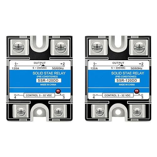2Pcs SSR-120DD Solid State Relay DC 3–32V Input DC 5–220V Output 120A Single Phase 2Pcs SSR-120DD Solid State Relay DC 3–32V Input DC 5–220V Output 120A Single Phase von Rivermidfish DE