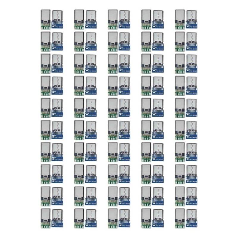 50sets USB 3.1 Type C Connector Male and Female Plug Socket Adapter Each 25PCS USB C Breakout Board Module von Rivermidfish DE