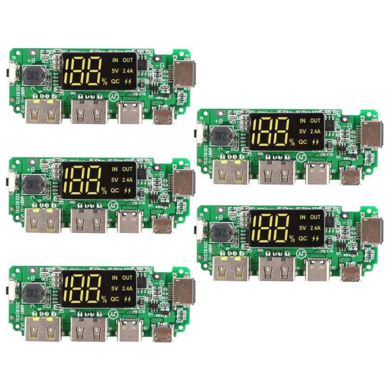 5Pcs 5V 2.4A Dual USB Circuit Board Module von Rivermidfish DE