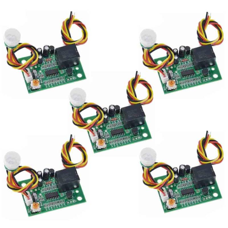 5Pcs DC12V PIR IR Pyroelectric Infrared Module Relay Output Human Body Sensor von Rivermidfish DE