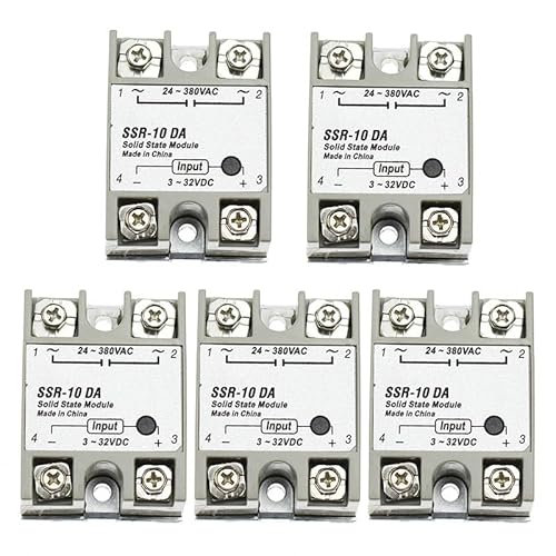 5Pcs Solid State Relay 10A DC-AC SSR-10DA 3-32VDC to 24-380VAC SSR 5Pcs Solid State Relay 10A DC-AC SSR-10DA 3-32VDC to 24-380VAC SSR von Rivermidfish DE