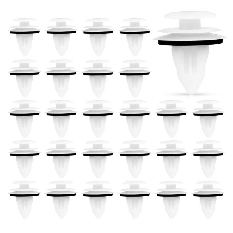 60 Stück Türverkleidung Clips, Auto Befestigung Clips, Türverkleidung Befestigung Clips, Universal Auto Tür Klips, Autoverkleidungsclips, Unststoffnieten mit Schaumstoffpolstern (COLOR:Weiß) von Rixotix