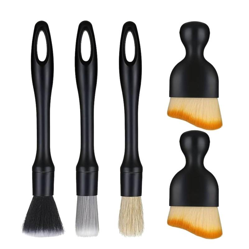 Auto Detailingbürste, Auto Detailingbürste, 5 Stück Auto Reinigungspinsel Car Innenraum Staubkehrende Weiche Bürste Detailing Pinsel Set Staubentfernungsbürste for Auto Air Outlet Gap Armaturenbrett von Rixotix