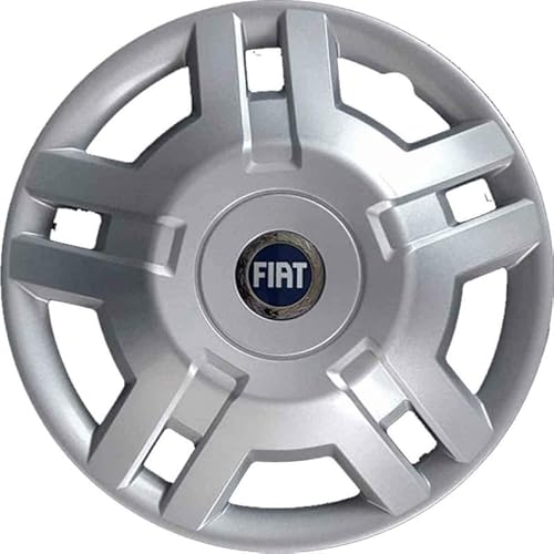 Kit mit 4 anpassbaren Radkappen – für FIAT DUCATO Modell 2009 (BLAUES Logo) – Durchmesser 15 Zoll – Nicht original von Rixto