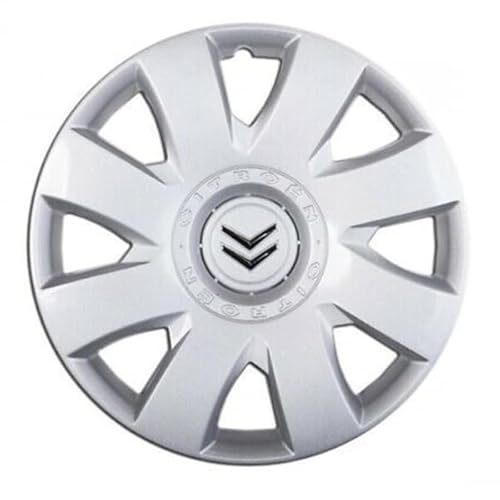 Radzierblenden, anpassbar, für Citroen C4 / C1 / C2 / C3 / C5 / C8 / Nemo/Berlingo/Xsara Picasso/Jumpy – Durchmesser 16 Zoll – mit Chrom-Logo – kein Original von Rixto