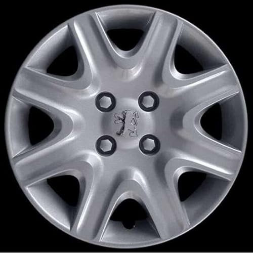 Set mit 4 Radzierblenden, anpassbar, für Peugeot 308/207 – Durchmesser 15 Zoll – mit Chrom-Logo – kein Original von Rixto