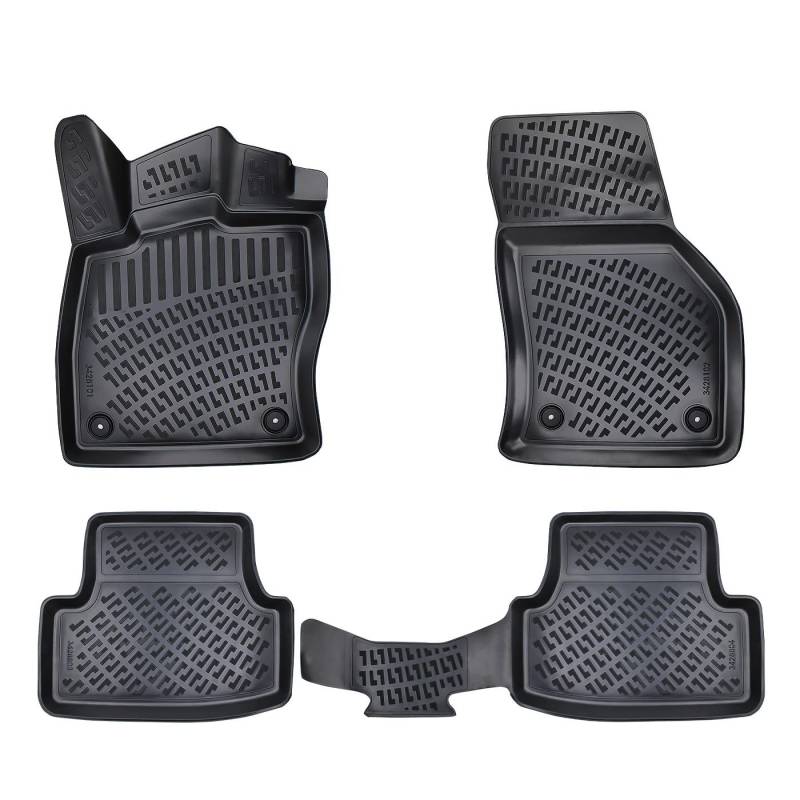 Rizline Passgenau 3D Fussmatten Auto Kompatibel mit VW Golf VII Typ AU 2012–2021 Auto Zubehör 1. Und 2. Reihe Gummimatten Autos TPE Allwetter Geruchlos rutschfest Vorne und Hinten Schwarz von Rizline