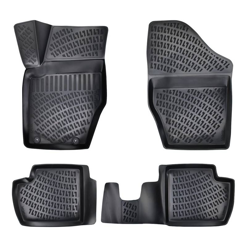 Rizline Gummimatten kompatibel mit Peugeot 308 1.Gen. 2007-2013 Passgenau Fussmatten Auto Zubehör 1. Und 2. Reihe TPE Allwetter Geruchlos rutschfest Vorne und Hinten von Rizline