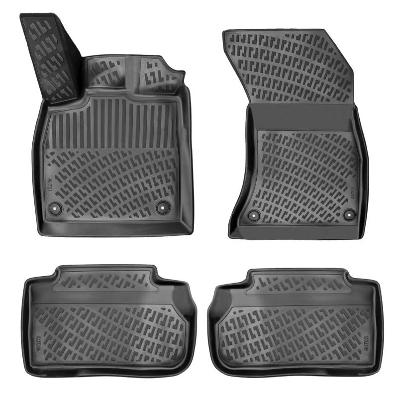 Rizline Passgenau 3D Fussmatten Auto Kompatibel mit Audi Q5 2.Gn Typ FY 2017 – 2024 **Nicht geeignet für Q5 Sportback (seit 2021)** Auto Zubehör 1. Und 2. Reihe Gummimatten Autos TPE Allwetter von Rizline