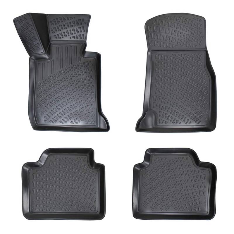 Rizline Passgenau 3D Fussmatten Auto Kompatibel mit BMW 3 E46 1998-2004 Auto Zubehör 1. Und 2. Reihe Gummimatten Autos TPE Allwetter Geruchlos rutschfest Vorne und Hinten Schwarz von Rizline