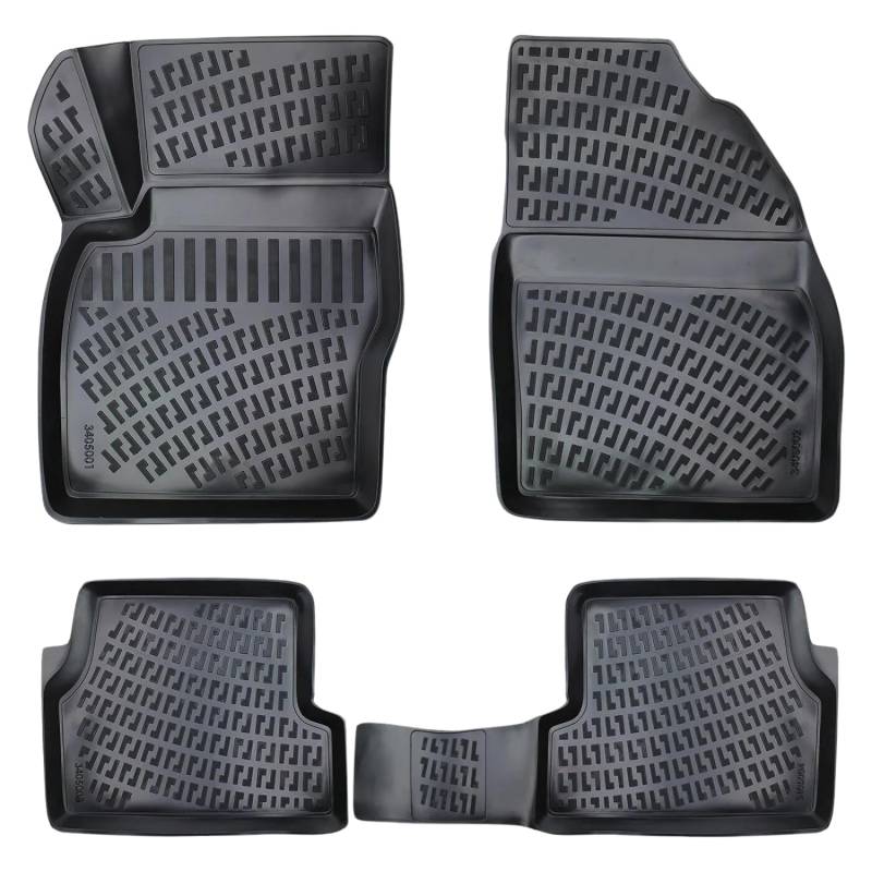 Rizline Passgenau 3D Fussmatten Auto Kompatibel mit Ford Focus ´04 2004-2010 Passgenau Fussmatten Auto Zubehör 1. Und 2. Reihe TPE Allwetter Geruchlos rutschfest Vorne und Hinten von Rizline