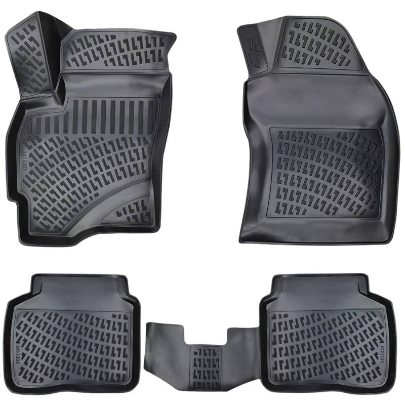 Rizline Passgenau 3D Fussmatten Auto Kompatibel mit Ford Mondeo '01 2000-2007 Passgenau Fussmatten Auto Zubehör 1. Und 2. Reihe TPE Allwetter Geruchlos rutschfest Vorne und Hinten von Rizline