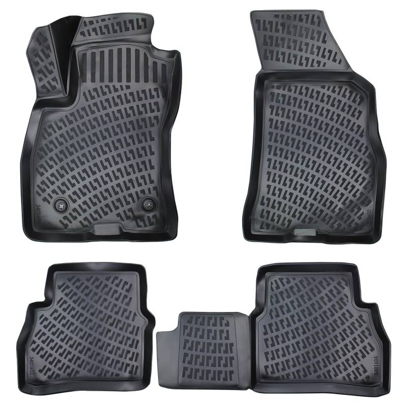 Rizline Passgenau 3D Fussmatten kompatibel mit FIAT Doblo 2.Gen Typ 263 2010-2022 Passgenau Fussmatten Auto Zubehör 1. Und 2. Reihe TPE Allwetter Geruchlos rutschfest Vorne und Hinten von Rizline