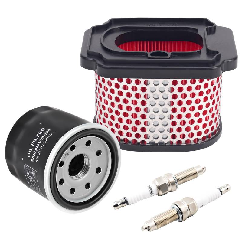 Road Passion 1*Luftfilter 1WS-14450-00-00 & 1*Ölfilter 15410-MCJ-000 16097-0002 & 2*Zündkerzen Kompatibel mit Yamaha MT07 XSR700 TRACER 700 von Road Passion