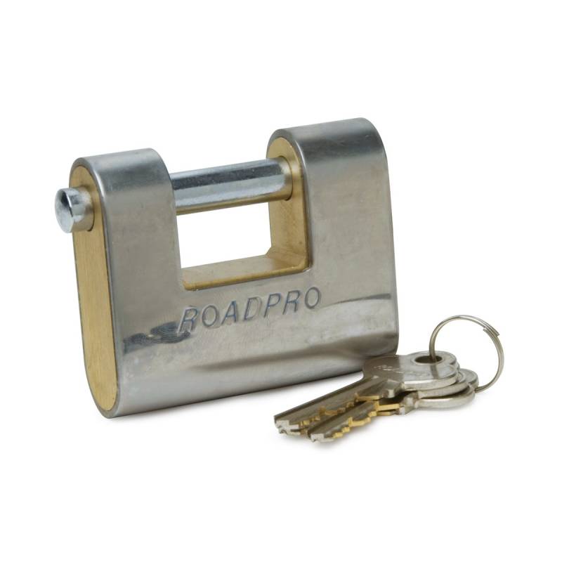 RoadPro RPLH-70 Hochsicherheits-Vorhängeschloss, Messing, 70 mm von RoadPro