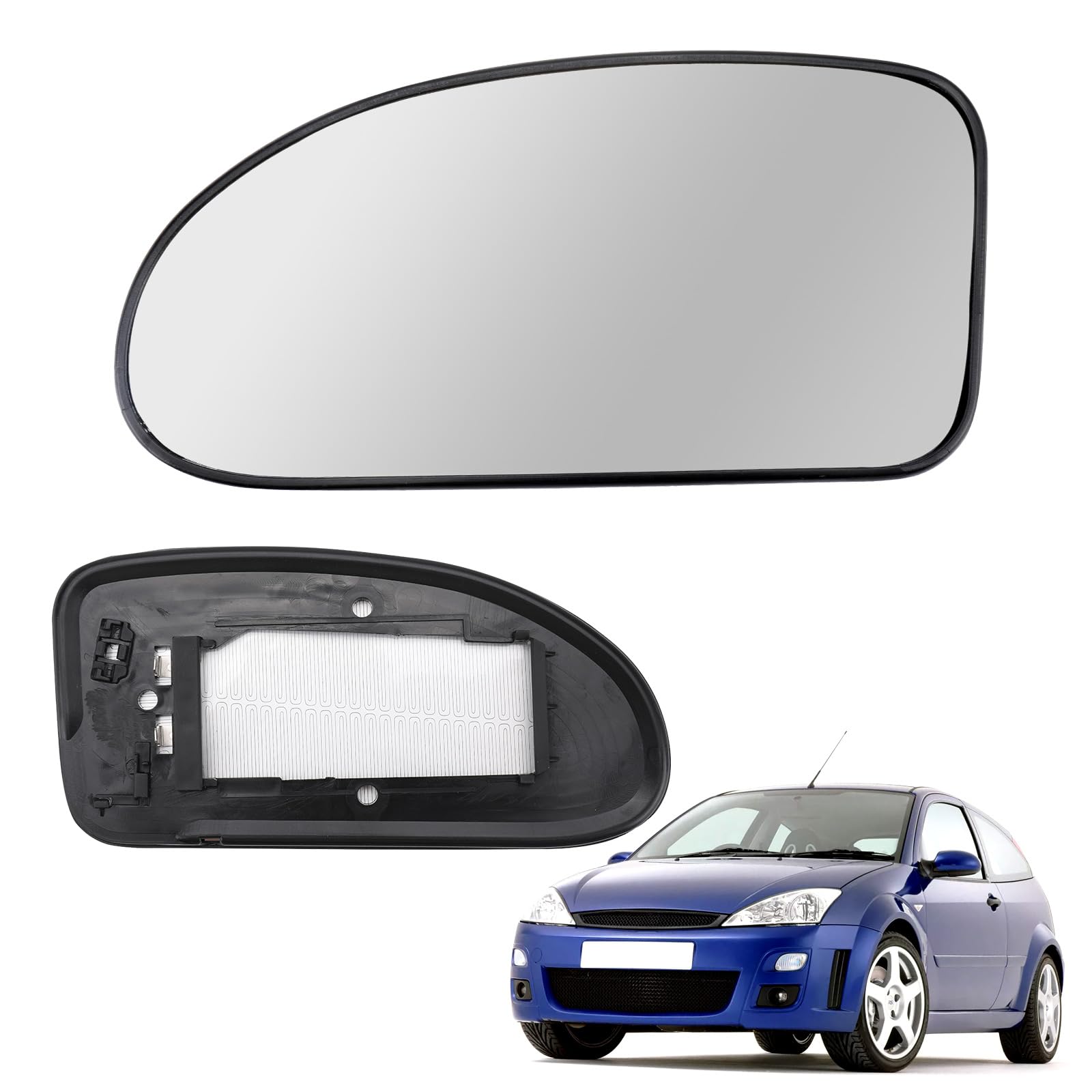 Beheiztes Spiegelglas, Außenspiegelglas Kompatibel mit Ford KA MK2 2008-2016, MK1 1996-2008, Focus MK1 1998-2004, Rückspiegel Glas Beheiztes (Focus MK1-Links) von Roadtime