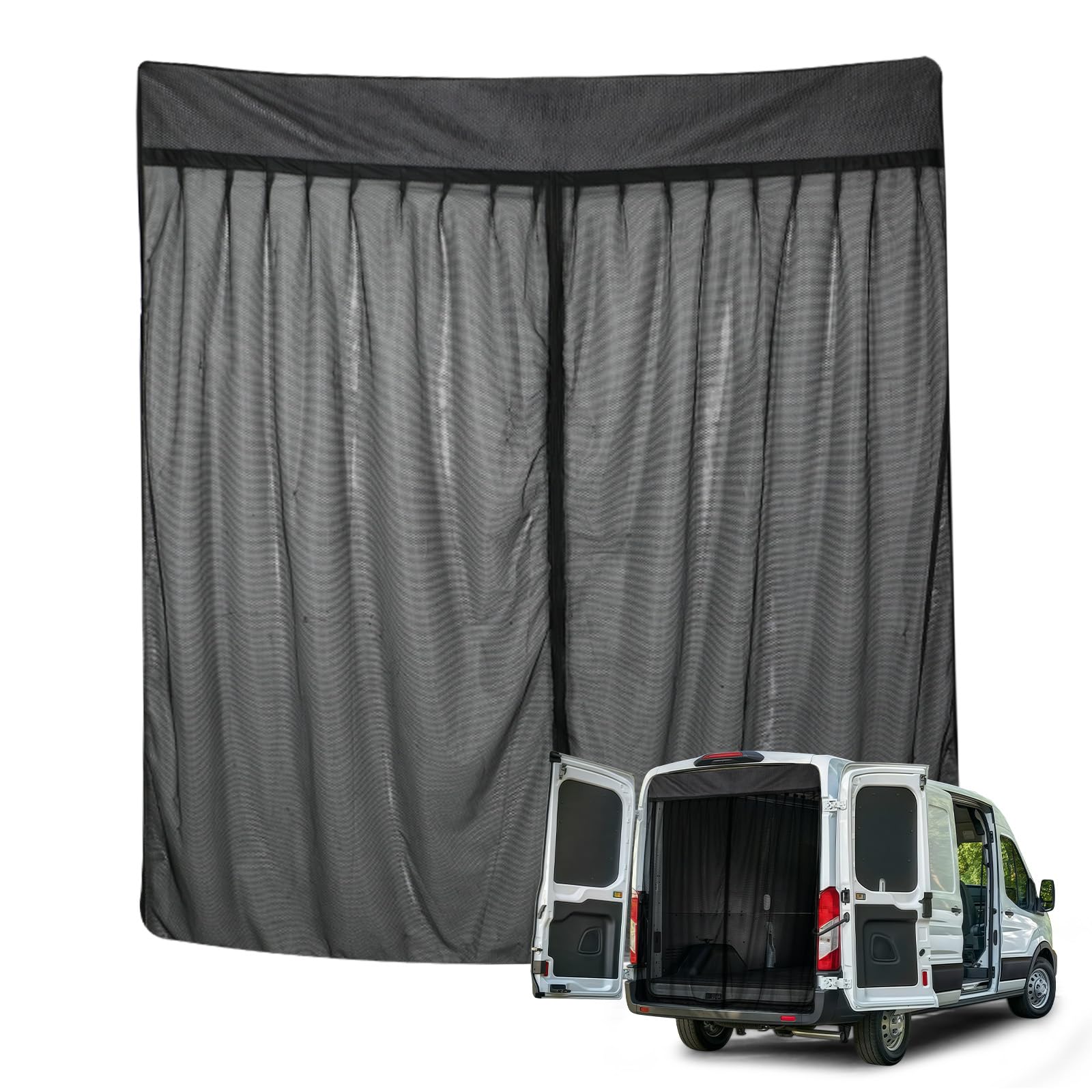 Roadtime Moskitonetz Magnetisch Kompatibel für Ford Transit Custom Heckklappen, Auto Insektennetz Einlagig Fliegengitter Insektenschutz Sonnenschutz,Schattennetz für Camping (210X170cm) von Roadtime