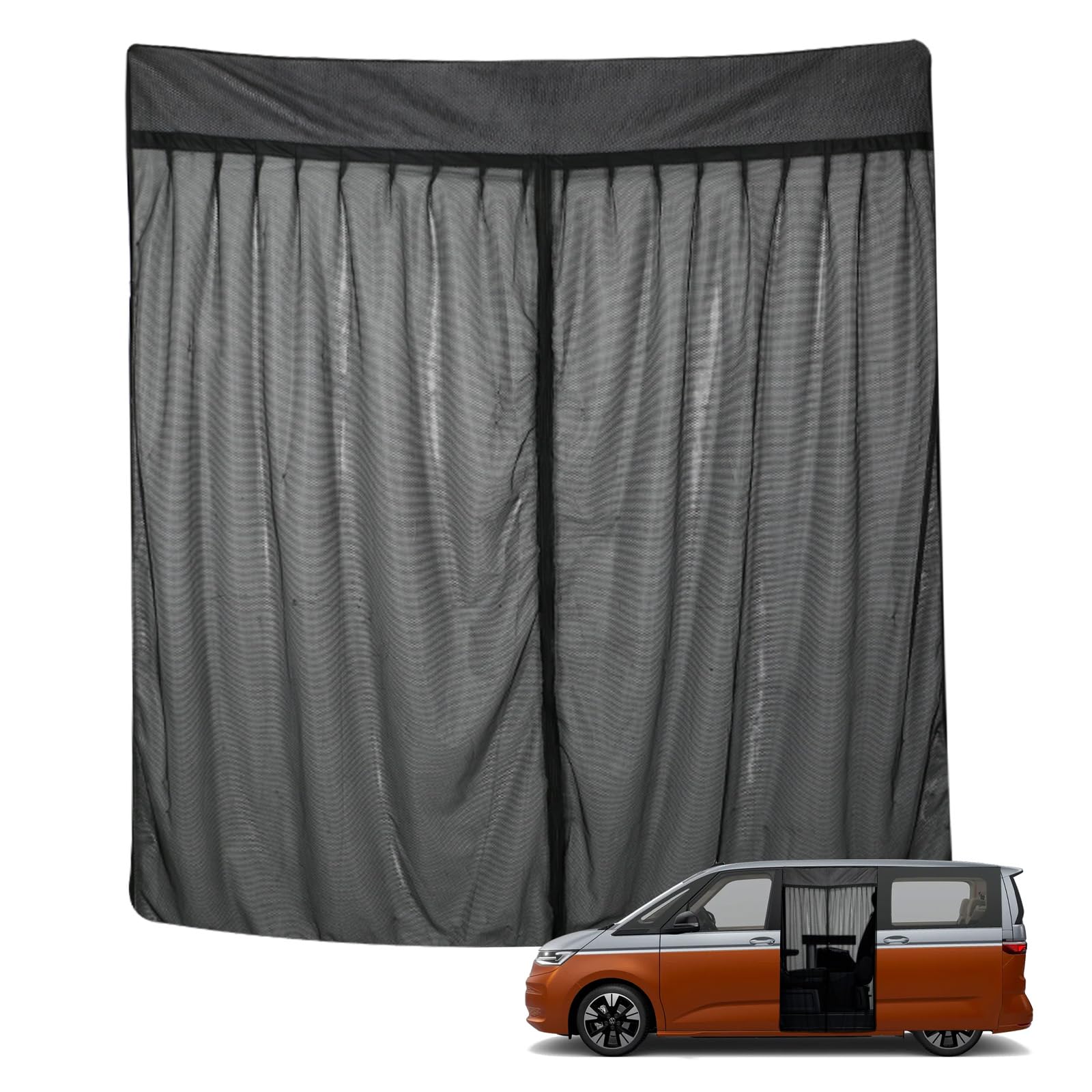 Roadtime Moskitonetz Magnetisch Kompatibel für VW T7 Schiebetür, Auto Insektennetz Einlagig Fliegengitter Insektenschutz Sonnenschutz, Seitentür Schattennetz für Camping (165cmx130cm) von Roadtime