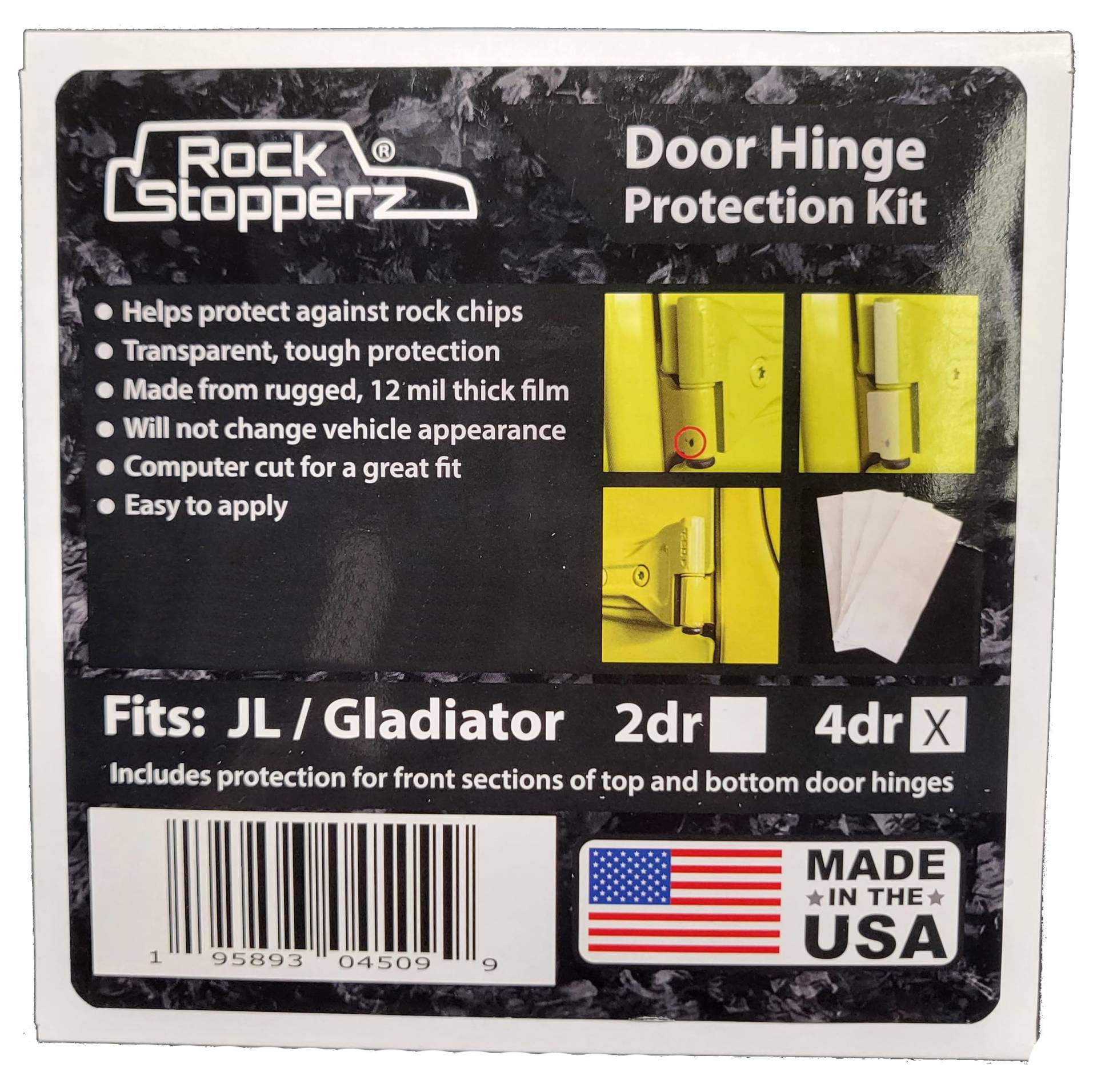 Rock Stopperz Türscharnier-Schutz-Kit, kompatibel mit Jeep Wrangler JL/JLU/Gladiator, 2 oder 4 Türen (2019 - aktuell, Abdeckung für 5 Türen insgesamt) von Rock Stopperz