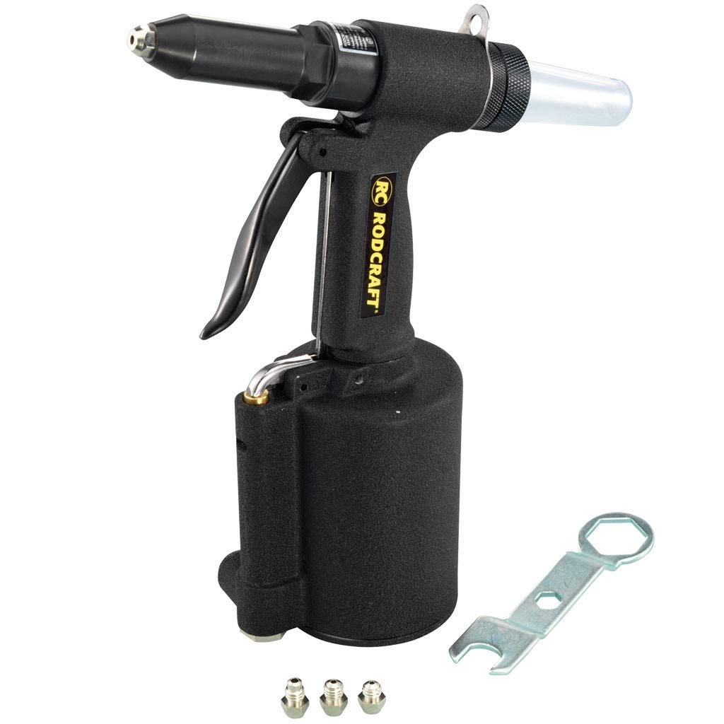Rodcraft RC6700 Druckluft Nietpistole, Setzkraft 8,8 kN, für Standardnieten aus weichen Metallen wie Kupfer, Aluminium 2,4-5 mm, mit Sammelbehälter für abgerissene Nietdorne Rodcraft RC6700 Druckluft Nietpistole, Setzkraft 8,8 kN, für Standardnieten aus weichen Metallen wie Kupfer, Aluminium 2,4-5 mm, mit Sammelbehälter für abgerissene Nietdorne von Rodcraft