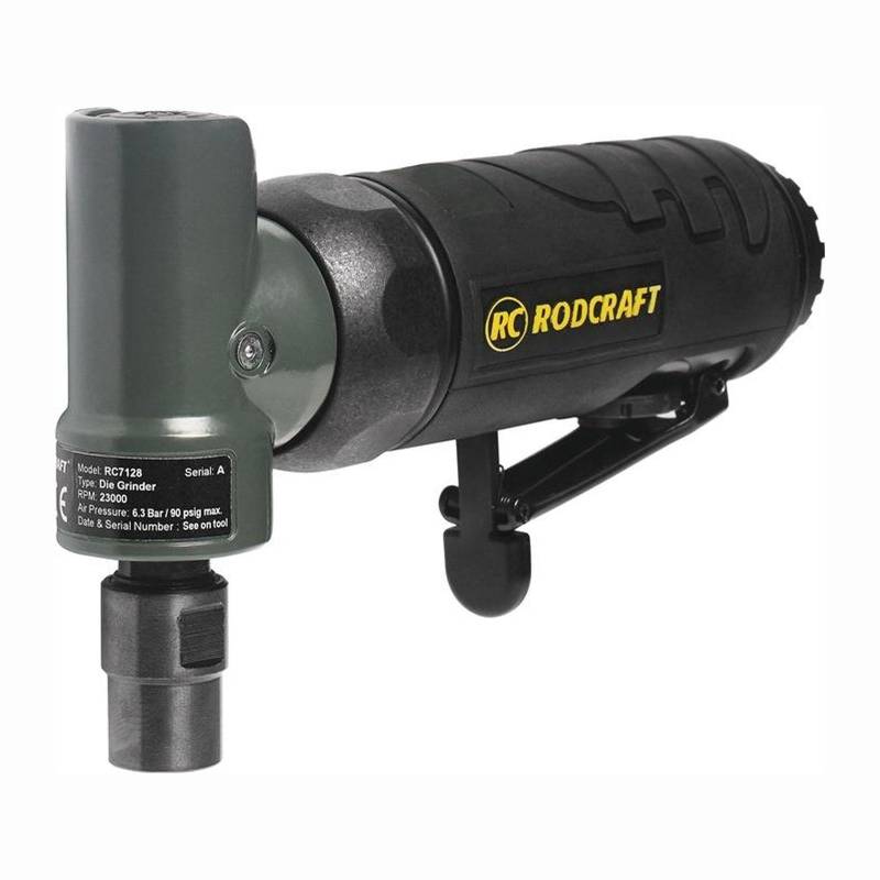 Rodcraft RC7128 Druckluft Stabschleifer - abgewinkelte Form, Spannzange 6 mm, 400 Watt Leistung, Drehzahl 23000 U/min von Rodcraft