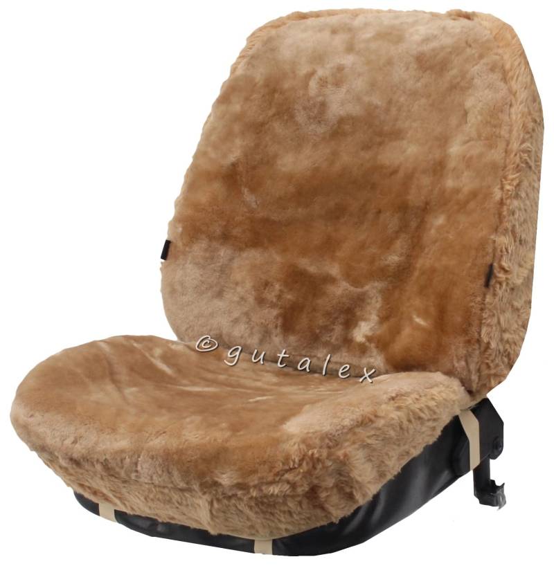 RöKü 1x echtFell LAMMFELL-Sitzbezug Autofelle Lammfellbezug Schonbezug Autositzbezug (Camel) von RöKü