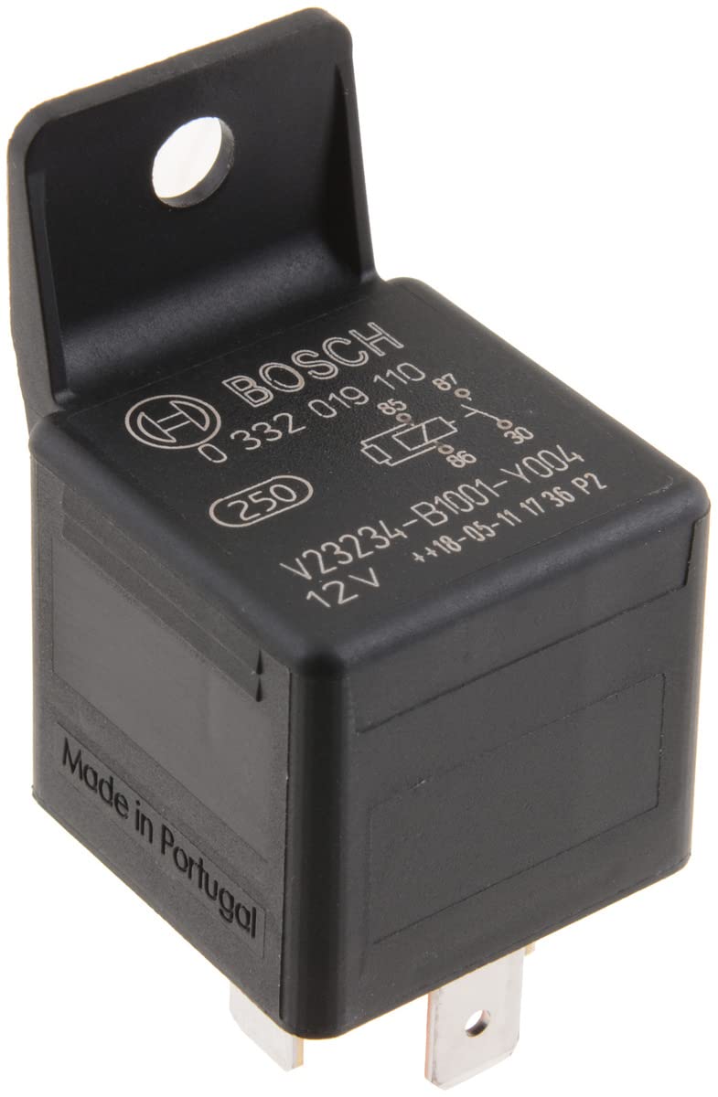 Bosch 0332019110 Mini-Relais 12V 30A, IP5K4, Betriebstemperatur von -40° bis 100°, Schließer-Relais, 4 Pins, mit Lasche Bosch 0332019110 Mini-Relais 12V 30A, IP5K4, Betriebstemperatur von -40° bis 100°, Schließer-Relais, 4 Pins, mit Lasche von Bosch Automotive