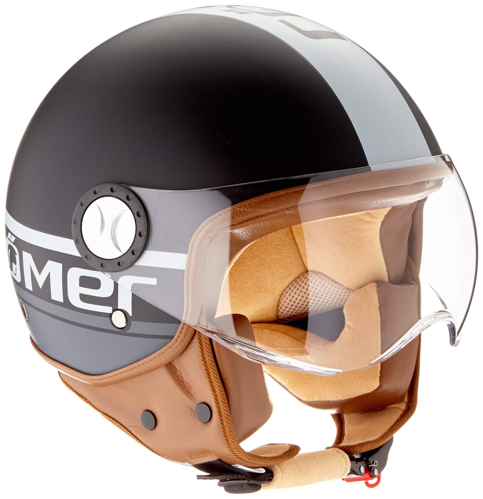 Römer Helmets Motorradhelm Fight, Matt Schwarz/Silber, Größe S von Römer
