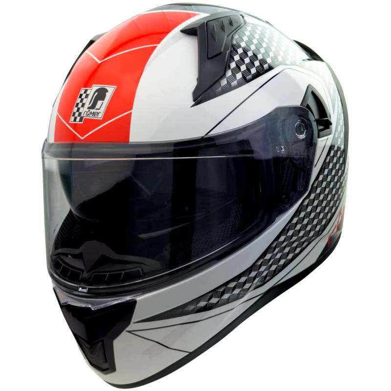 Roemer Motorradhelm mit integriertem Sonnenvisier, ECE Integralhelm mit Sonnenblende, Mopedhelm von Römer