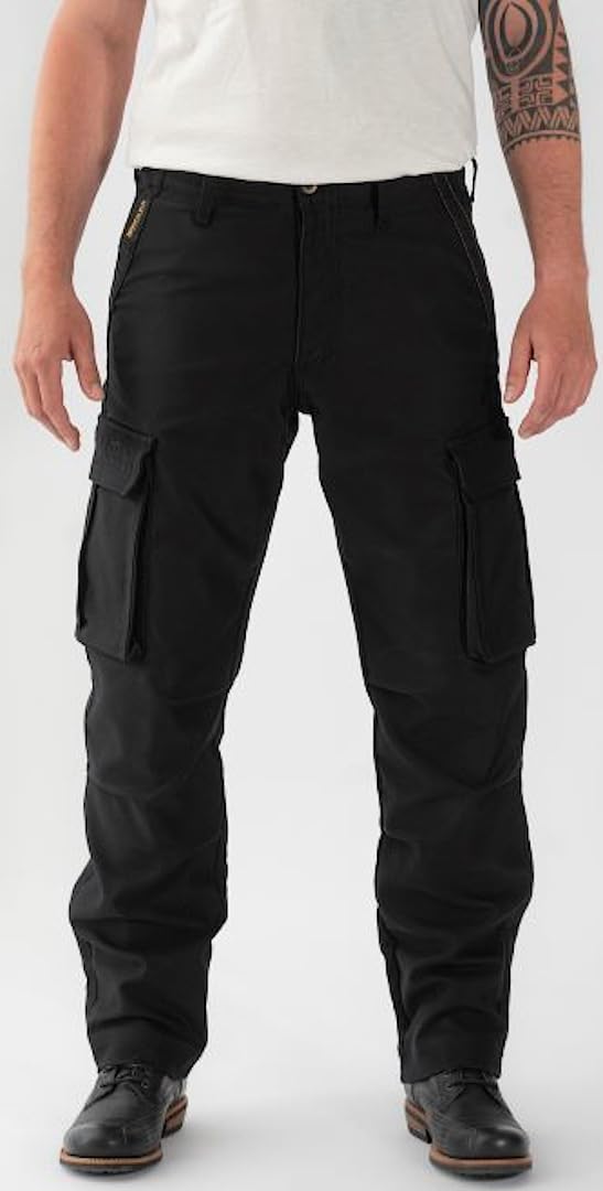 Rokker Black Jack Cargo Motorrad Textilhose (Black,32) von Rokker