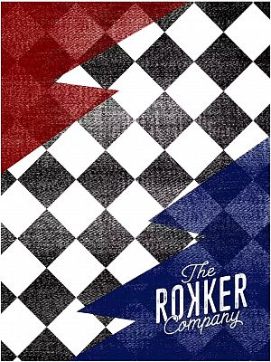 Rokker Checker Board Flash, Multifunktionstuch - Schwarz/Weiß/Rot/Blau von Rokker