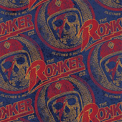 Rokker David, Multifunktionstuch - Blau/Rot/Orange von Rokker