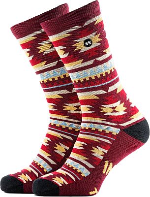 Rokker Native, Socken Unisex - Rot/Weiß/Gelb - 44-47 EU von Rokker