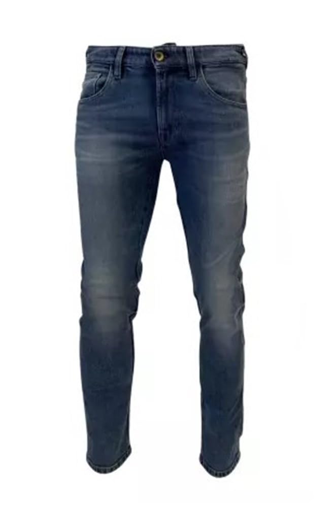 Rokker Rokkertech Tapered Slim incl. T-Shirt + Protektoren Jeans Kurz (Blau), W33/L30 von Rokker