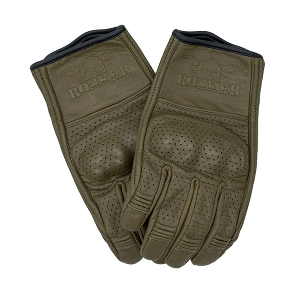 Rokker Tucson perforiertes Motorradhandschuhe, grün, XL von Rokker