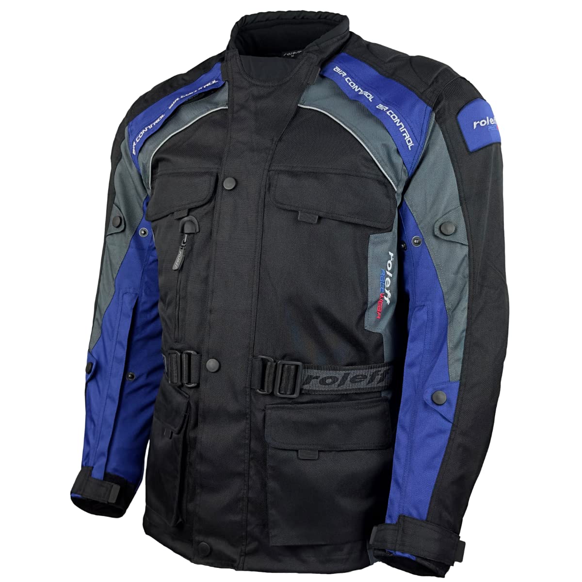 Motorradjacke Herren mit CE Protektoren Regenmembrane Thermofutter Textil Motorrad Jacke von Roleff Racewear