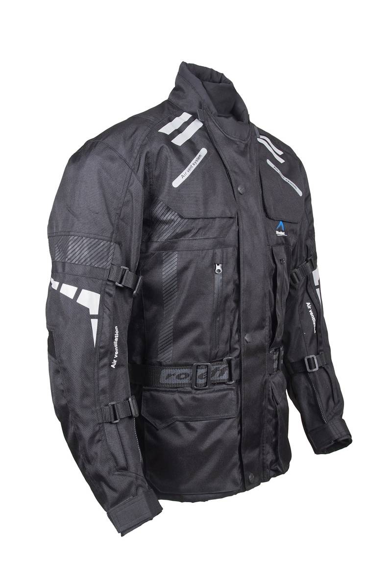 ROLEFF RACEWEAR RO 774 lange Textil Motorradjacke, gut belüftete Tourenjacke, schwarz, Größe XXL von Roleff Racewear
