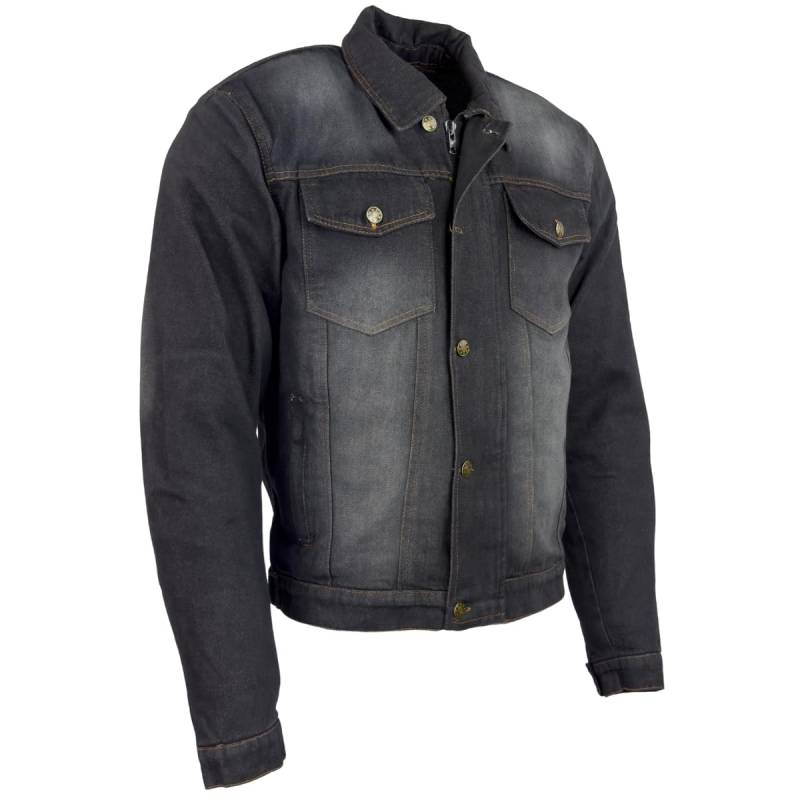 Roleff Racewear Jeans Motorradjacke mit Aramid CE Protektoren Regenmembrane entnehmbar Sommer Denim Jacke, Schwarz von Roleff Racewear