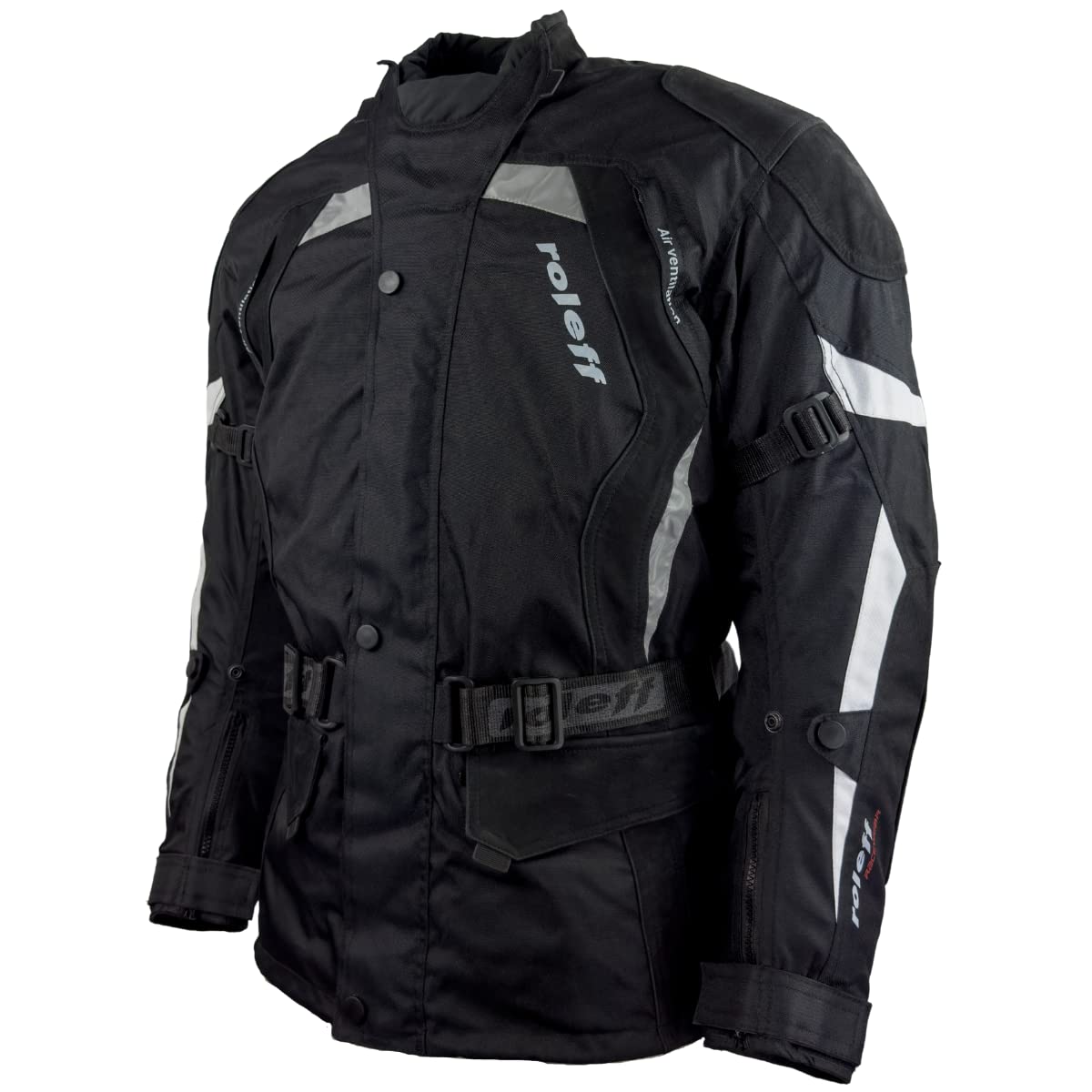 Roleff Racewear Unisex 5949 Lange Textilmotorradjacke mit Verst rkungen aus Nubuk Leder und Protektoren, Schwarz, 5XL EU von ROLEFF RACEWEAR