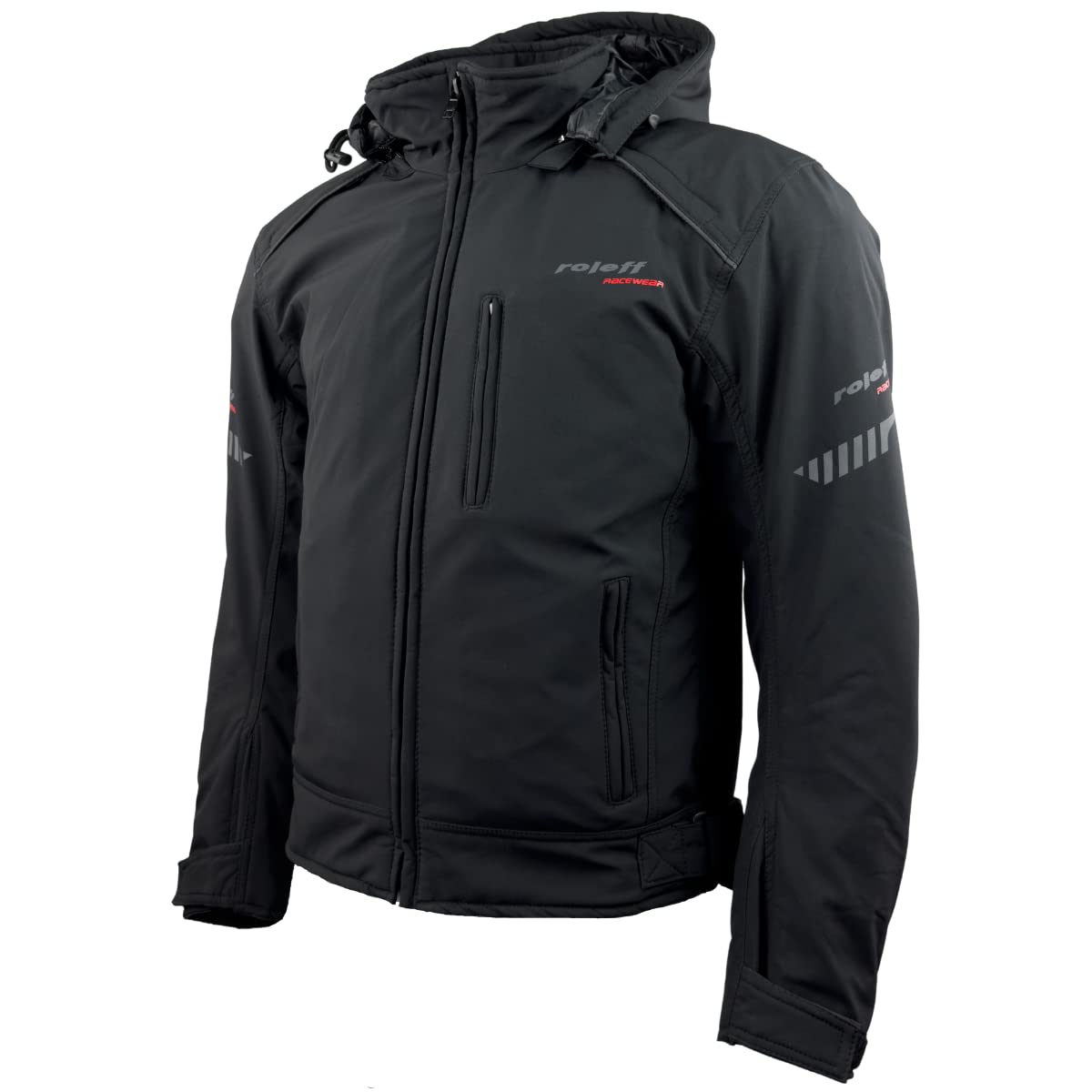 Softshell Motorradjacke kurz mit Hoodie CE Protektoren Herren inkl. Regenmembrane Thermofutter Softshell Motorradjacke kurz mit Hoodie CE Protektoren Herren inkl. Regenmembrane Thermofutter von Roleff Racewear