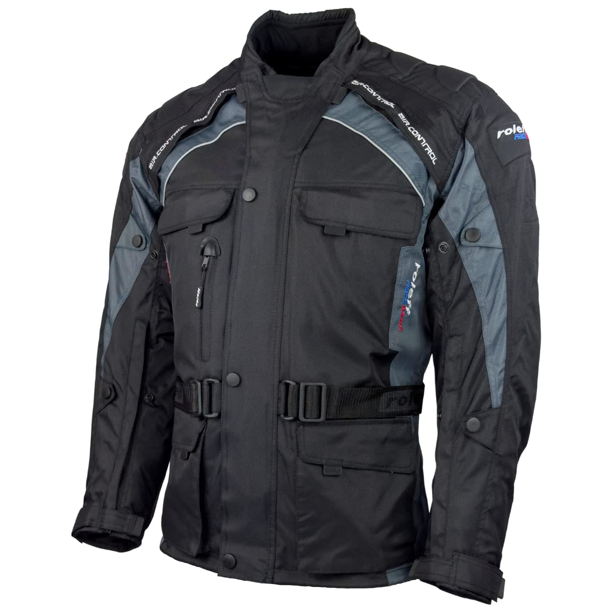 Motorradjacke Herren mit CE Protektoren Regenmembrane Thermofutter Textil Motorrad Jacke von Roleff