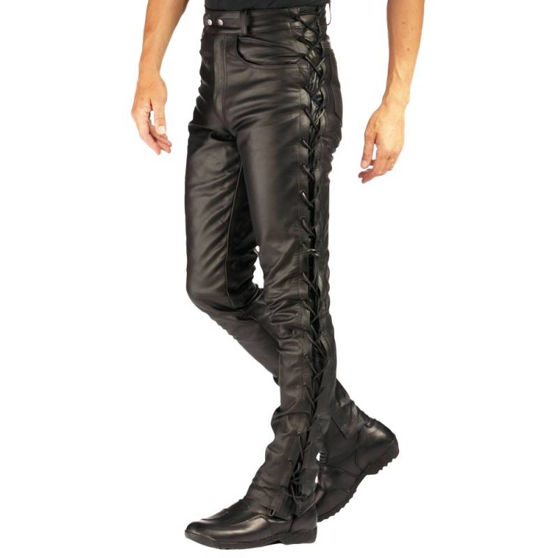 Roleff Racewear 336 Lederhose mit seitlicher Schnürung, Größe: 36, Schwarz von Roleff