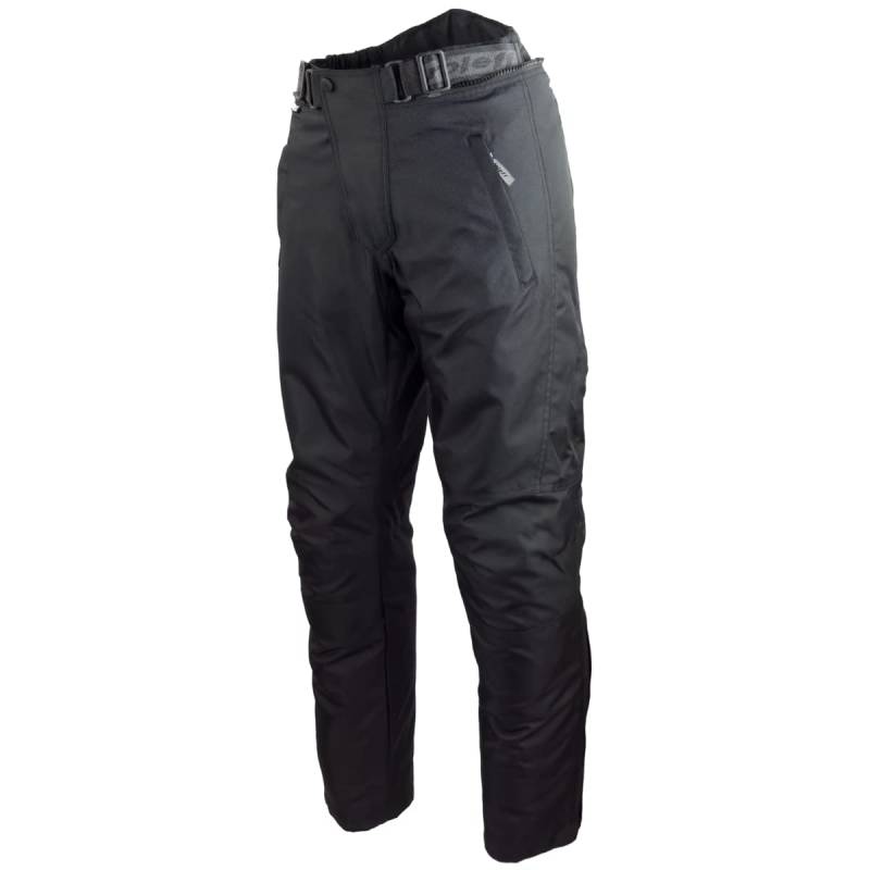 Schwarze Motorradhose mit herausnehmbarem Thermofutter, Protektoren und Weitenverstellung, für Sommer und Winter, Größe L von ROLEFF RACEWEAR